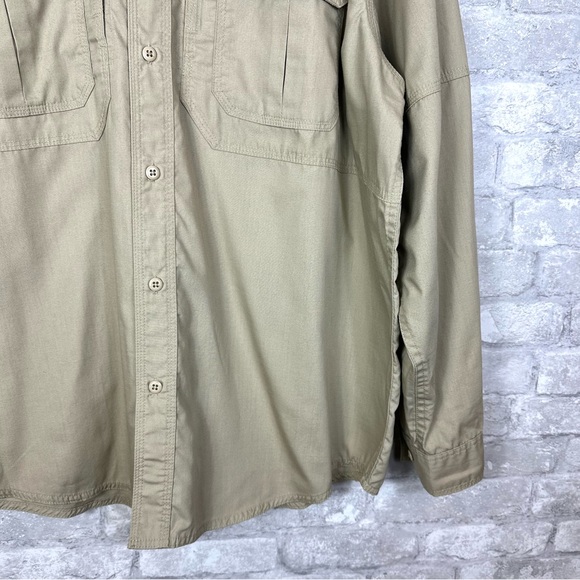 5.11 Tactical Taclite Professional Long-Sleeve Button-Up Work Shirt Sz XL Khaki - Picture 6 of 14